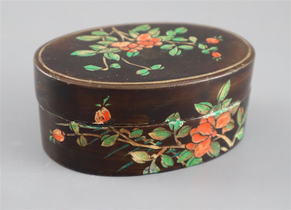 An unusual Chinese coromandel lacquer box, Kangxi period, 10cm wide